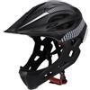 Generic Casco da Bici con Mentoniera Aerodinamico Casco con Mentoniera Durevole per Ragazzi, Monopattino, Pattinaggio, Bianco Nero