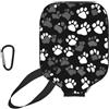 YQxwJL Copertura per pagaia in neoprene con stampa zampa bianca e nera, manica protettiva con cerniera e tasca in rete e moschettone