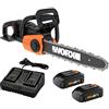 Worx Motosega WG384 40 V (2,0 Ah) Power Share, 2 batterie e caricabatterie da 1 ora inclusi
