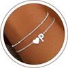 sloong Bracciale da donna in oro e argento, a forma di cuore, con lettere, per | Bracciale placcato oro/argento, ipoallergenico, regalo di compleanno, per donne, ragazze, bambini