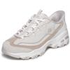 Skechers Donna D'Lites Vintage Haze Sneaker, Natural Leather Duraleather off White Mesh TR