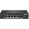 HIKVISION DS-3T0306HP - Switch Industriale Hi-PoE 6 Porte, 4 PoE Fast Ethernet + 1 Gigabit RJ45 + 1 SFP, 110 W