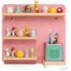 Relaxdays Mensola per Toniebox, magnetica, 27 Tonies, HxLxP 29x39x15 cm, da parete, rosa