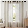 Deconovo Tende per Interni in Lino, 2 Pannelli 140x270 cm, Beige Chiaro | Semitrasparenti, Moderne ed Elegante, in Tessuto 15% Lino, con Occhielli, per Soggiorno, Camera da Letto e Porta Finestra