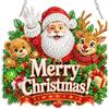 AIRDEA Babbo Natale Diamond Painting Pendente Kit, Kit con Cervo Diamanti a Doppio Lato per Adulti, Diamont Pittura Ciondolo con Catena, Acchiappasole per Decorare Finestre, Giardino e Casa