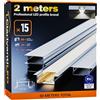 ClarivantiLED 2m×15 Profili in Alluminio per Strisce LED Profilo Angolare Binario Profil per Strisce con Copertura Opaca Profilo striscie LED Cartongesso Profili Alluminio Battiscopa Veletta Soffitto canalina copri