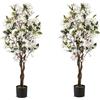 GIANTEX Bougainvillea Artificiale 120 cm, Albero di Buganville Finto con Fiori Aperti e Rami Realistici, Pianta Decorativa per Ingresso, Soggiorno, Ufficio, Rossa/Bianco (2, Bianco)