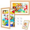 wittsyer 2 pz Cornici per Foto per Bambini con Chiusura Magnetica, Montaggio a Parete e Tavolo - Cornice A4 Riempibile per 21 x 29,7 cm circa 50-150 Foto, Disegni dei Bambini e Opere d'Arte (in Legno)