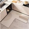 XYUERU Tappeto da cucina antiscivolo, tappeto da cucina a forma di L, tappeto antiscivolo lavabile in stile country, tappeto assorbente for angolo cucina, tappetini angolari da cucina for pavimento, lavander