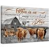 Alptiny Immagine da parete con cornice la mucca 30×40 cm bovini di montagna su tela per soggiorno, camera da letto, cucina, ufficio. Immagini rustiche incl. ganci, chiodi, sistema di fissaggio a strappo
