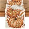 ZLKRHAK Runner da tavola in lino, 33 x 183 cm, decorazione autunnale, runner da tavolo, in lino, color oro, decorazione da tavolo, resistente allo sporco