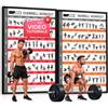 CLEAN SPORTS Poster per allenamento con i pesi, formato DIN A1, con bilanciere e bilanciere, set di poster con 72 esercizi e 24 piani di allenamento, costruzione muscolare, definizione e allenamento