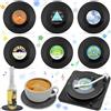 Liekadijiae 6pezzi Sottobicchieri In Silicone,Sottobicchieri Retrò In Vinile Con Supporto,a Forma Di Dischi In Vinile,Per Caffè Tè Boccale Di Birra Vino In Vetro Casa e Bar