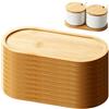 Mestive 10 vassoi ovali in bambù, 19,5 x 9,5 x 1 cm, per sottobicchieri, piante, tè, caffè, torte, asciugamani e accessori da doccia