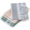 Zwoltex - Set di asciugamani da cucina, 5x strofinacci 50x70cm ERBE, panni assorbenti, 100% cotone biologico 200g/m2 panni, strofinacci in cotone con certificato Oeko-TEX - Verde/Beige/Grigio