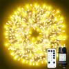 ARKOCHIC 25M Luci Albero di Natale, 200 LED Luci Natalizie da Esterno | Bianco Caldo, 8 Modalità con Telecomando, IP65 Impermeabile, Catena Luminosa Decorazioni Natalizie Per Giardino, Balcone