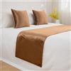 JANEMUA Runner da Letto in Velluto Liscio E Cuscini Abbinati, Asciugamano di Fine Letto per Hotel E Pensioni, Copriletto per Locanda E Colazione, Sciarpa da Letto Morbida-Coffee||160X45cm for 1m Bed