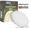 Maxled, Light is Led! Faretti LED Incasso Cartongesso 24W 1920LM Luci Soffitto Interno 120º 3CCT 3000K/4000K/6000K Faretto LED Incasso IP44 Non Dimmerabile Φ300mm Diametro Foro Φ285mm AC 230V
