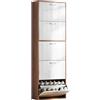HOMCOM Scarpiera Slim Salvaspazio 5 Livelli 60x28x189 cm Bianco Marrone | Per 30 Paia Max, 2 Ripiani per Livello, Mobile Portascarpe in MDF