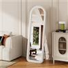 Henunem Specchio Integrale 160 x 50 cm, Specchi Rettangolare su Piedi, Telaio in Lega di Alluminio, Vetro Temperato per Camera Soggiorno, Spogliatoio, Bianco