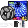 Lepro LE 20M Striscia LED RGB, Strisce LED 5050 SMD, 20 Colori Dimmerabili, Striscia Luminosa Autoadesiva con Telecomando a 44 Pulsanti, 12V Striscia LED Flessibile per Decorazione Casa, Festa (2x10M)