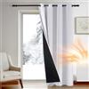 Deconovo Tenda Oscurante Termica Doppio Strato, Antivento, Pesante, Isolante per Freddo e Caldo, Adatta per Finestre e Porte, 132x214 CM, Grigio Perla, 1 Pezzo - Certificata Oeko-Tex® Standard 100