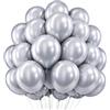 EWODEIEW Palloncini argentati, 60 palloncini in lattice cromato da 10 pollici, in argento metallizzato, per feste di compleanno, baby shower, matrimoni, feste
