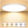 Mugust 30CM Plafoniera LED Soffitto, 3000/3500/4000/5000/6500K Lampada da Soffitto Moderna, 24W 2400LM Plafoniera Camera da Letto per Corridoio, Cucina, Soggiorno, Ufficio, Garage, Cantina, Sala, 30cm