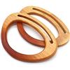 POFET 2Pcs Manico decorativo sfumato a forma di D Manici sagomati in legno per borse fatte a mano Maniglie per borse Strumento di sostituzione Accessorio fatto a mano fai-da-te - Colore legno