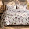 B O S A L O N I HOME Set Copripiumino Matrimoniale 4 Pezzi 220x230 con Lenzuolo 160x200+35 e 2 Federe 50x80 - Microfibra Morbida Traspirante - Bouquet Harmony Collection (Bouquet Violet)