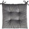 DIANZIKE Set di Cuscini per Sedie da Pranzo in Velluto 35 * 35cm Squre 2/4 Confezioni di Cuscini per Sedili per Sedie con Lacci Cuscino Imbottito Durevole per Ufficio Cucina Soggiorno Baclony (Grigio