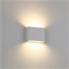 maolo Applique LED da Esterno Bidirezionale IP54 6W / 12W - Luce Naturale 4000K - Lampada da Parete Moderna in Alluminio per Facciate, Ingressi e Terrazze (Bianco, 6W)