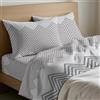 Mahome Set Lenzuola Francese Cotone 100% Puro Italiano Morbido - Completo Letto Francese Lenzuolo Sopra 200x300, Lenzuolo con Angoli Sotto 140x200+h25, 2 Federe 50x80 - Made in Italy