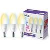 WiZ smart E14 LED in confezione da 3 pezzi - 40W, con tonalità bianche, WLAN/Bluetooth, controllo vocale/app, Google Home, Alexa e HomeKit