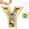 LEcylankEr Salvadanaio Bambini Lettera in Legno (Y) | Trasparente Salvadanaio Personalizzato Apribile, Regali Decorazione per Compleanno Natale