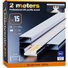 ClarivantiLED 2m×15 Profili in Alluminio per Strisce LED Profilo Angolare Binario Profil per Strisce con Copertura Opaca Profilo striscie LED Cartongesso Profili Alluminio Battiscopa Veletta Soffitto canalina copri