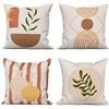 ASDCXZ Set di 4 Federe Cuscini Boho 40x40 Bohemien Astratto Piazza Divano Decorazione Federe per Cuscino, Moderno Minimalist Vaso Foglie Sole Lavabile Marrone Poliestere Tessile Esterna Copricuscini