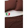 Generico Lenzuolo Sopra Teso Senza angoli o federe 100% Cotone Tinta Unita 6 Misure Made in Italy (Matrimoniale Maxi 270x300, Marrone)
