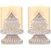 Sziqiqi Set di 2 Candelieri Candelabri Candelabro Portacandele in Metallo Antico, Candelabro Uragano Shabby Centrotavola per Decorazione Natalizia del Camino del Mantello da Tavola di Natale, Bianco