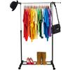 Gvolatee Appendiabiti da Terra, Regolabile Porta Abiti Altezza 90-160CM, Attaccapanni con Ruote Estensibile Portatile, per Amera da Letto e Balcone Appendi Abiti, Metti Scarpe,Larghezza 80-150CM
