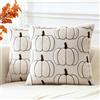 Artscope 2 Pezzi Zucca Federe in Lana Corta Velluto Copricuscini Morbido Decorativo autunnale Fodere per Cuscino Lusso Stile per Divano Camera da Letto Zucca a Bordo Beige 50x50 cm