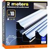 ClarivantiLED 2M×10 Profili LED Cartongesso da 2 Metri in Alluminio per Strisce Profilo per LED copri in Cartongesso Canaline barre alluminio Strisce Profilo Allumini canalina profili incasso porta striscia guide