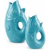 WESTCRAFT Vaso a forma di pesce in ceramica, 4 colori pastello, da 9 a 22 cm, a forma di carpa koi, vaso di fiori per una casa elegante, decorazione da tavolo per la casa (turchese, set da 2 (16 + 22