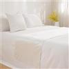 JANEMUA Runner da Letto in Velluto Liscio E Cuscini Abbinati, Asciugamano di Fine Letto per Hotel E Pensioni, Copriletto per Locanda E Colazione, Sciarpa da Letto Morbida-White||160X45cm for 1m Bed