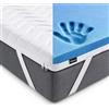 POKAR Topper 130x200 cm Una Piazza e Mezza | Visco Memory Foam 5 cm Avvolgente | Coprimaterasso Sfoderabile per Letto e Divano | Fodera Lavabile in Lavatrice, Antiscivolo | OEKO-TEX | Made in EU