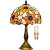Blivuself Lampada in vetro colorato Girasole giallo Lampada da tavolo per camera da letto Lampada da lettura per comodino Soggiorno Ufficio Dormitorio Sala da pranzo Decorazione Regalo