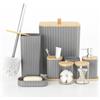 Capslpad Set di accessori da bagno in 9 pezzi, decorazione moderna per | Con cestino, scopino per WC, dispenser di sapone, tazza e vassoio per l'arredamento della casa