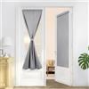 Deconovo Tende a Vetro 100% Oscuranti, 2 Pannelli, 70x150 cm, Grigio | Tende per Interni, Blackout con Tasca per Bastone, per Cucina, Camera da Letto, Ufficio e Porta Finestra