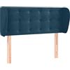 vidaXL Testiera ad Orecchio Blu Scuro 93x23x78/88 cm in Velluto