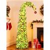 HMASYO Albero di Natale pop-up stravagante con 100 luci LED con timer e telecomando, verde lime, albero di Natale pieghevole, albero di Natale curvo artificiale, per casa, ufficio, decorazione per le